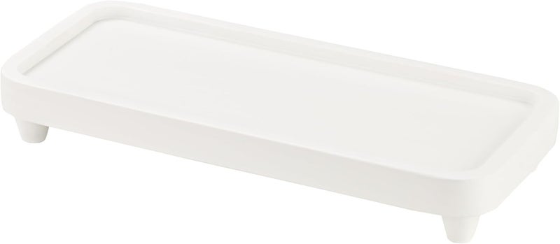 Janxin Bathroom Tray for Counter,Vanity Tray,Soap Dispenser Tray for Kitchen Sink, Kitchen and Home Decor (White) - Image 1